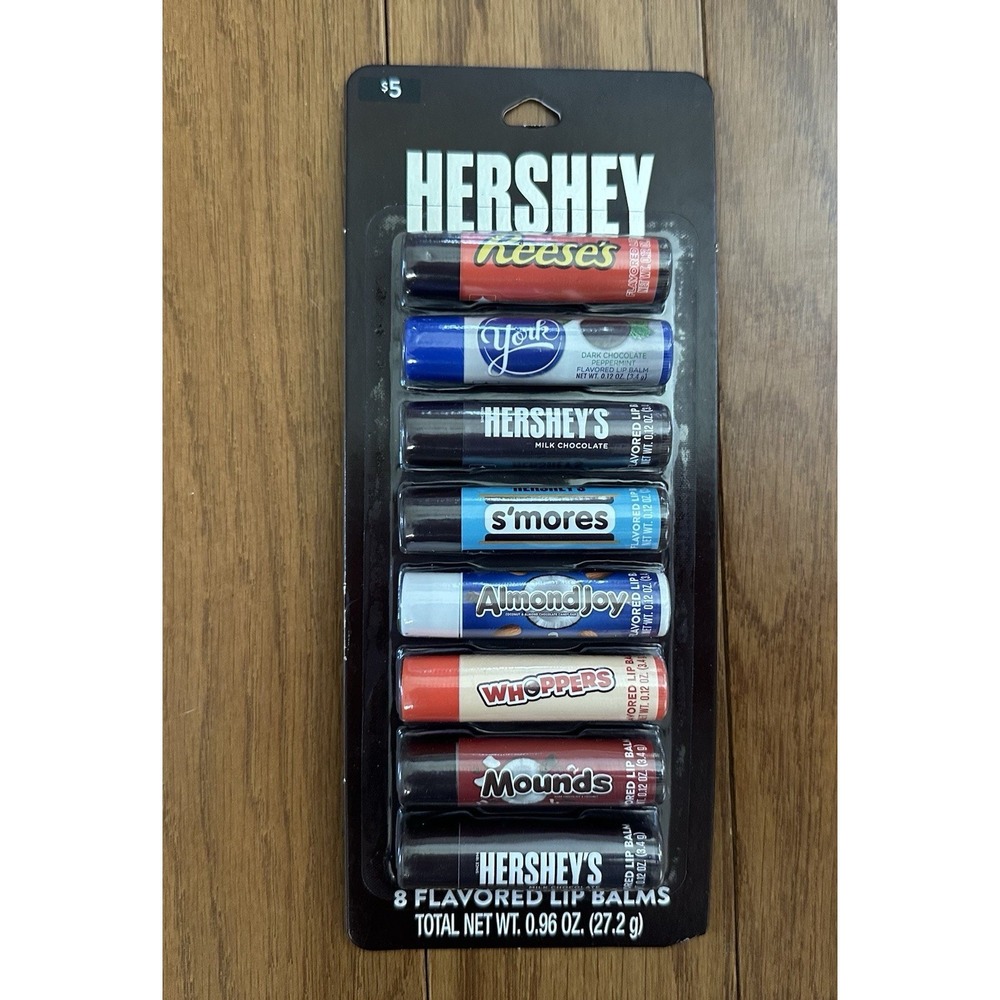 Hershey Flavored Lip Balms-8 Pack, York,Hersheys,S'mores,whoopers,Mounds‎